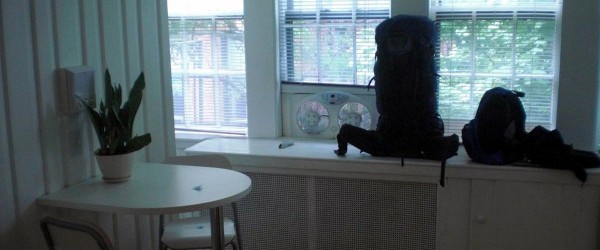 Packed Backpack and empty Apartment before Dennis Kopp's first World Trip Packed Backpack and empty Apartment before Dennis Kopp's first World Trip