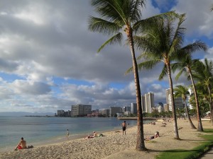 View of Waikiki Beach in Obama-Land, Oahu, Hawaii View of Waikiki Beach in Obama-Land, Oahu, Hawaii