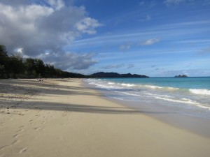 Long Shadows at Waimanalo Beach Park on Oahu, Hawaii Long Shadows at Waimanalo Beach Park on Oahu, Hawaii