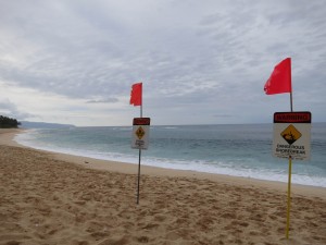 Surfer Warning Signs at the North Shore, Oahu, Hawaii Surfer Warning Signs at the North Shore, Oahu, Hawaii