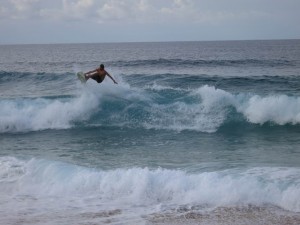 Jumping Surfer at Sunset Beach, Oahu, Hawaii Jumping Surfer at Sunset Beach, Oahu, Hawaii