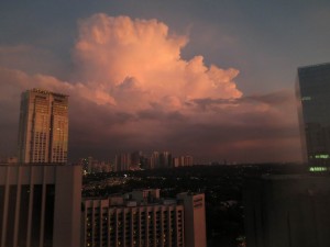 Sunset view from the Penthouse in Makati Sunset view from the Penthouse in Makati