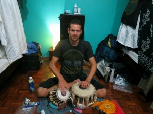 Dennis Kopp practicing Tabla in a Dorm while Travelling Dennis Kopp practicing Tabla in a Dorm while Travelling