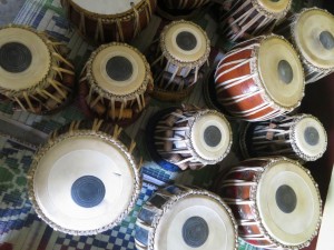 Freshly tuned Tablas in Kolkata, India Freshly tuned Tablas in Kolkata, India