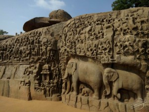 Bas-Relief in Mamallapuram, India Bas-Relief in Mamallapuram, India