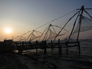 Sunset with Chinese Fishing Nets in Kochi Sunset with Chinese Fishing Nets in Kochi