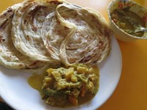 Parotta with Veg. Curry in Kochi, India Parotta with Veg. Curry in Kochi, India