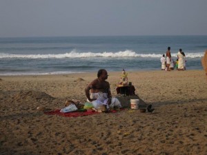 Holi Man waiting for Customers in Varkala Holi Man waiting for Customers in Varkala
