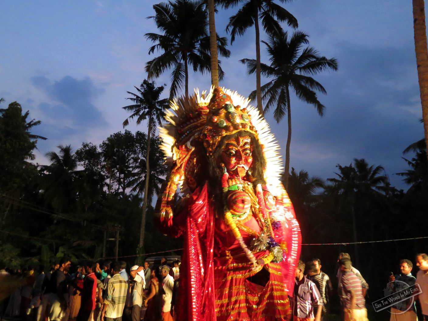 Costumes at Varkala Temple Parade during Holi Festival in India Costumes at Varkala Temple Parade during Holi Festival in India