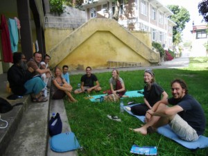 Discussing Buddhism in Kopan Garden Discussing Buddhism in Kopan Garden