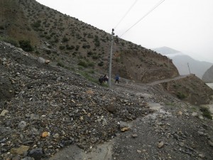 Landslides covering the Road in Mustang Landslides covering the Road in Mustang
