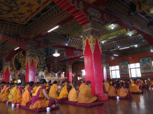 Monks during Puja at Kopan Monastery Monks during Puja at Kopan Monastery