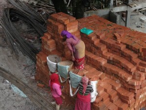 Women handling Bricks at Kopan Monastery Women handling Bricks at Kopan Monastery
