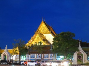 Wat Suthat lit-up at Night in Bangkok Wat Suthat lit-up at Night in Bangkok