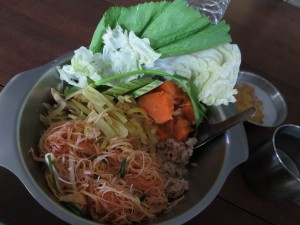 Vegetarian Curry and Greens at Wat Suan Mokkh Vegetarian Curry and Greens at Wat Suan Mokkh