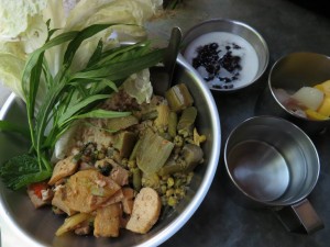 Vegetarian Thai Curry and Desert at Wat Suan Mokkh Vegetarian Thai Curry and Desert at Wat Suan Mokkh
