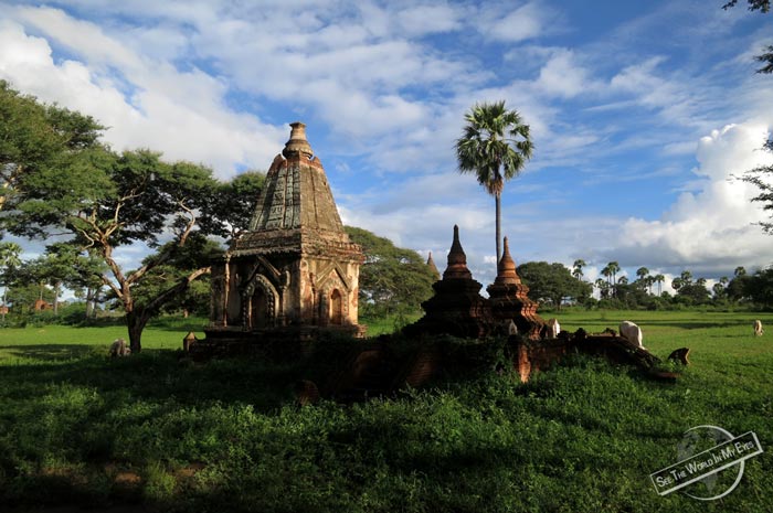 Small Temple Ruin in the Fields of Bagan, Myanmar Small Temple Ruin in the Fields of Bagan, Myanmar