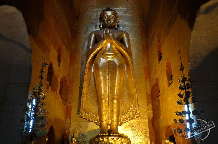 Bigger Bagan Temple with standing Buddha Statue in Myanmar Bigger Bagan Temple with standing Buddha Statue in Myanmar