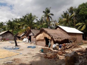 Local Straw Hut Village on Nusa Lembongan, Indonesia Local Straw Hut Village on Nusa Lembongan, Indonesia