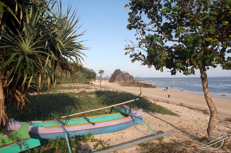 The Evening Beach of Kuta on Lombok, Indonesia