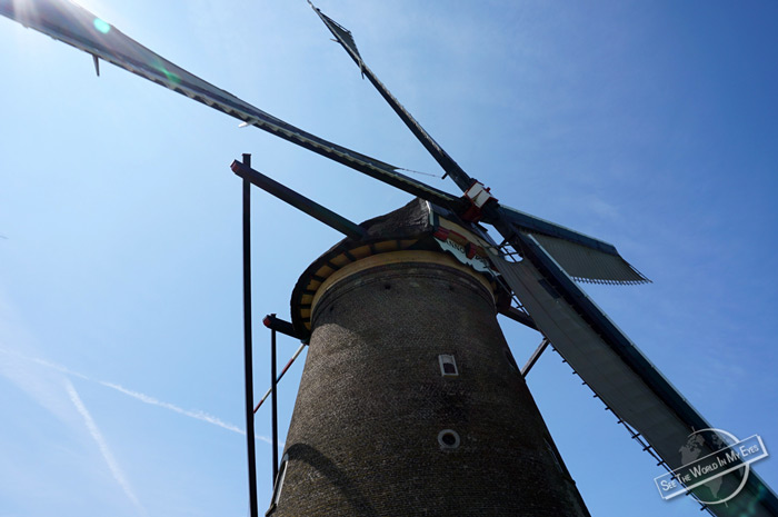 Fast moving Blades of the Kinderdijk Museum Windmill, Netherlands