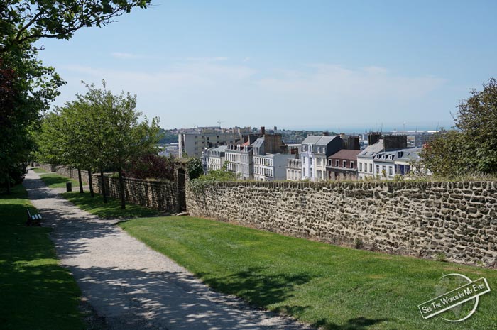 Shaded Ramparts of Port City Boulogne-sur-Mer in France