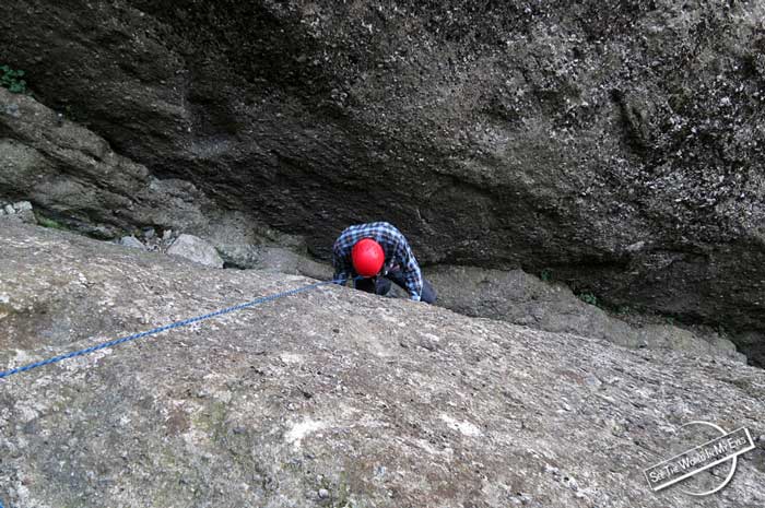 Climbing and Abseiling short Distances at Great Saint Rock in Meteora, Greece