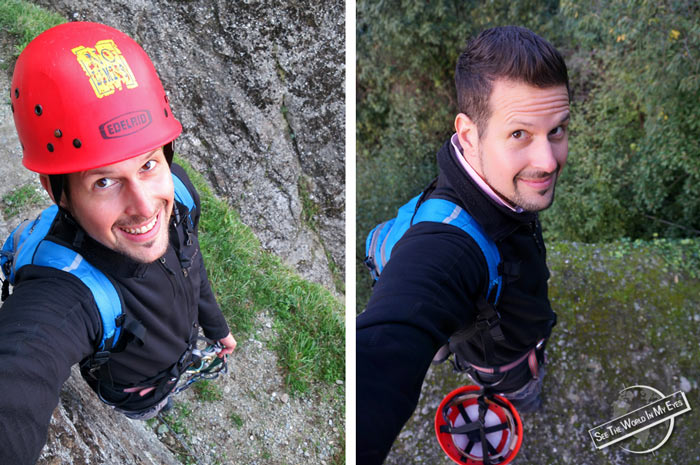 Dennis Kopp smiling during and after the Climbing in Meteora, Greece