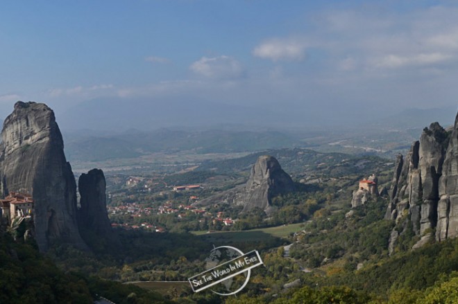 Panorama of the Rocky Landscape and Monasteries of Meteora in Greece Panorama of the Rocky Landscape and Monasteries of Meteora in Greece